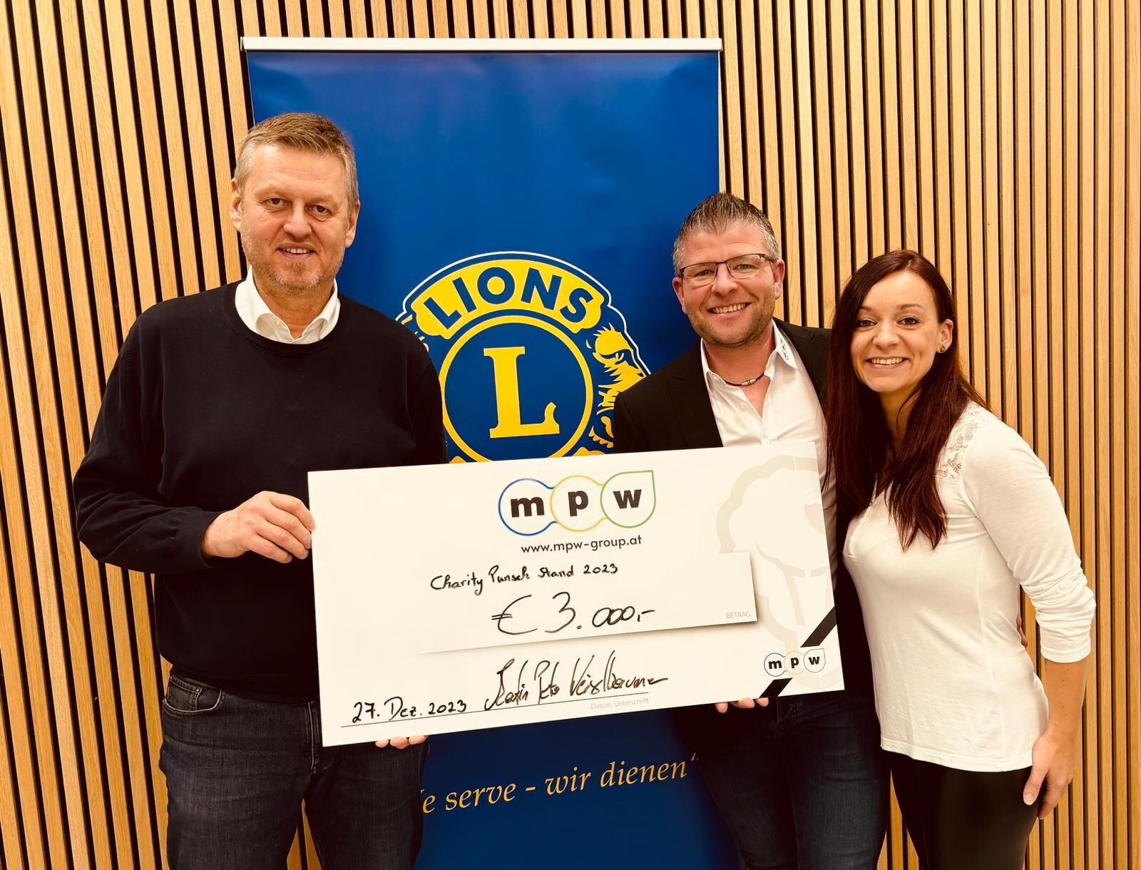 Spendenübergabe an die Lions Lichtenberg, Dezember 2023
